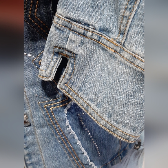 Vintage Annabell Jean Jacket Large Long Sleeve Button Front - Picture 5 of 8